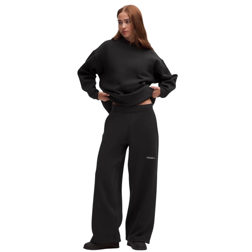 LULULEMON Big Cozy Ultra-Oversized Wide-Leg Pant Script Logo Women's Size XS
